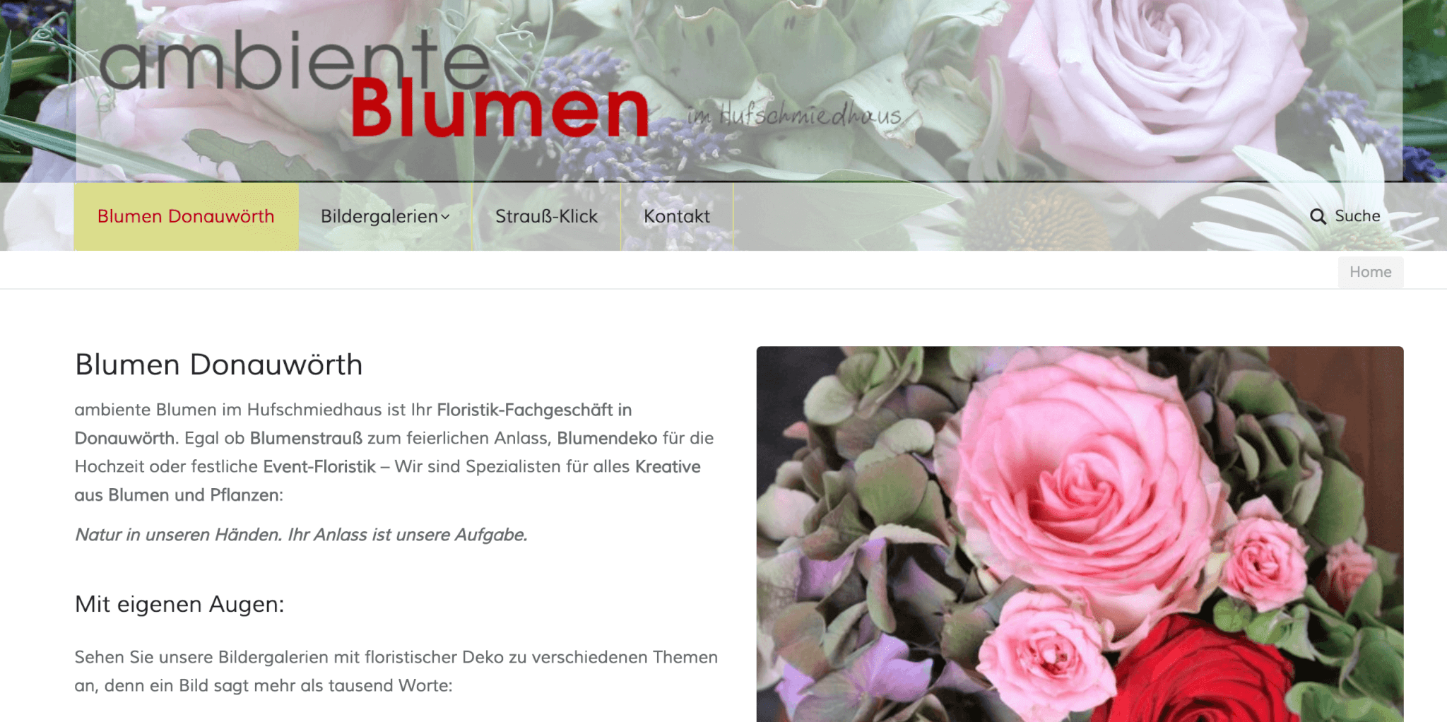 floristweb Referenz: Website Blumen Donauwört